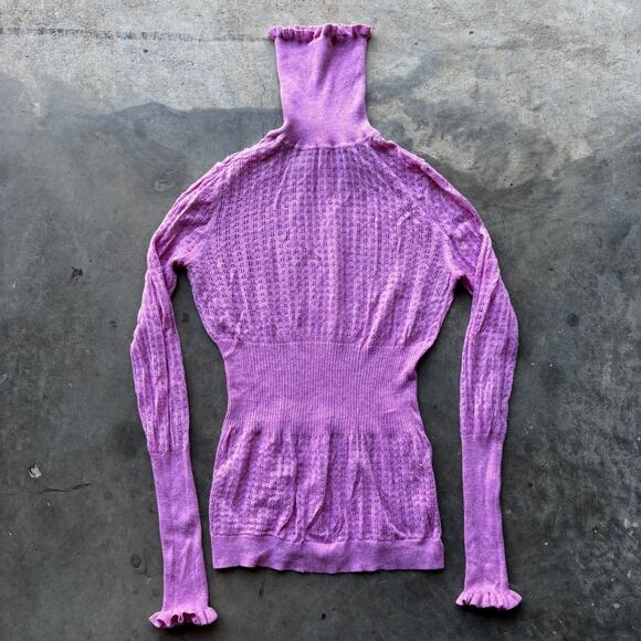 Moda International Turtle Neck Sweater Women's M Pink Knit Long Sleeve 36010042 - Picture 2 of 15